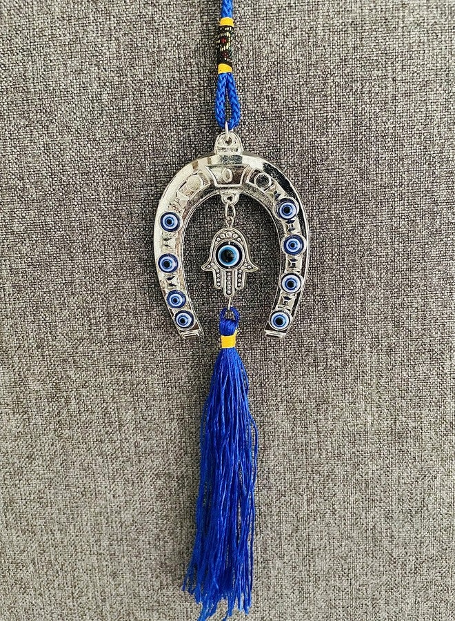 WARMINGO DE WARMINGO Evil Eye Hanging for Home & Office |Turkish Evil Eye Wall Hanging | Nazar Battu for Home Entrance | Horse Shoe Nail Ring Shape - Image 4